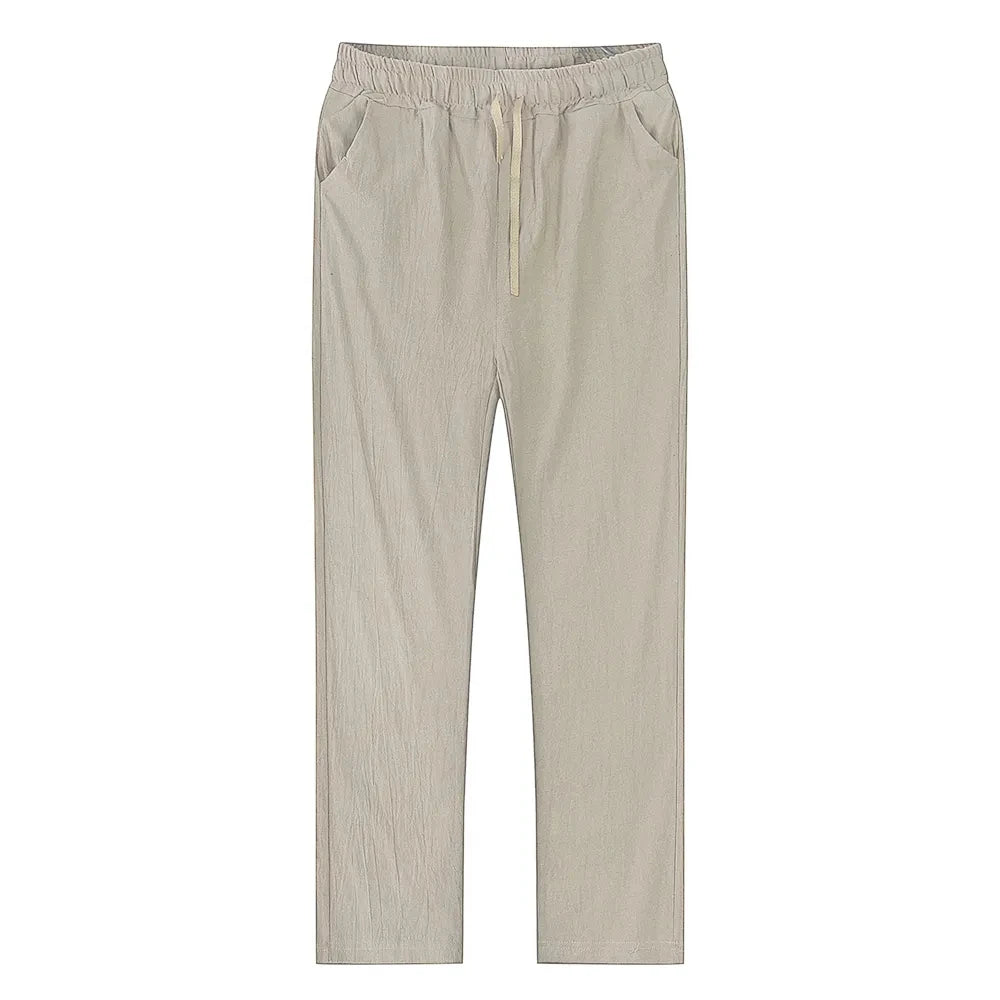 Cotton Linen Casual Straight Pants