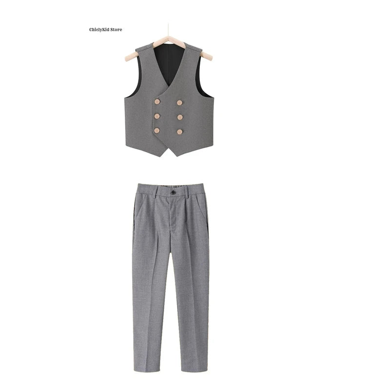 British Style Kids Vest Suit
