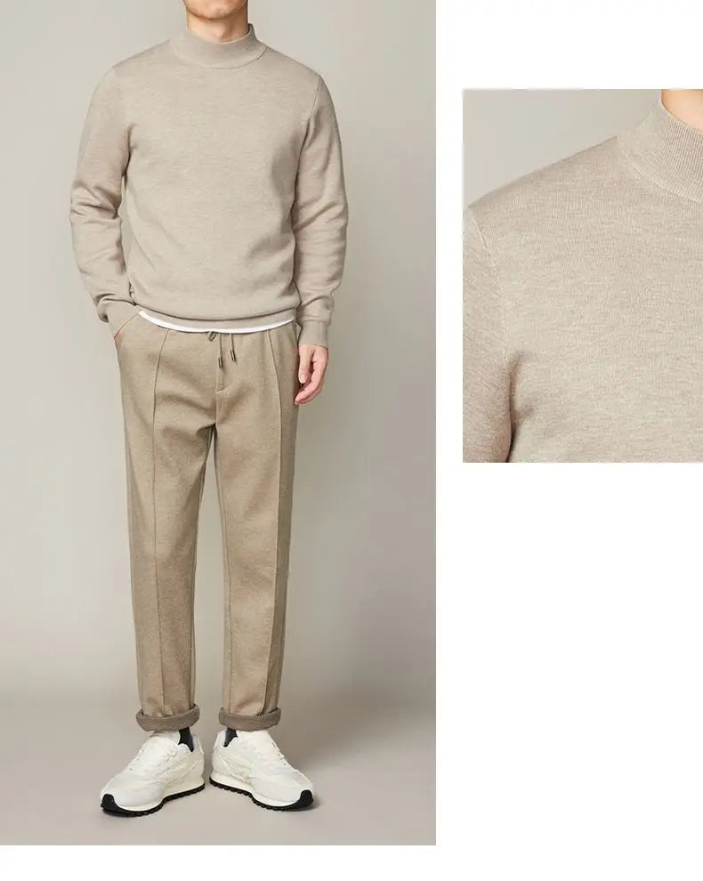 Mock Neck Slim Knit Sweater