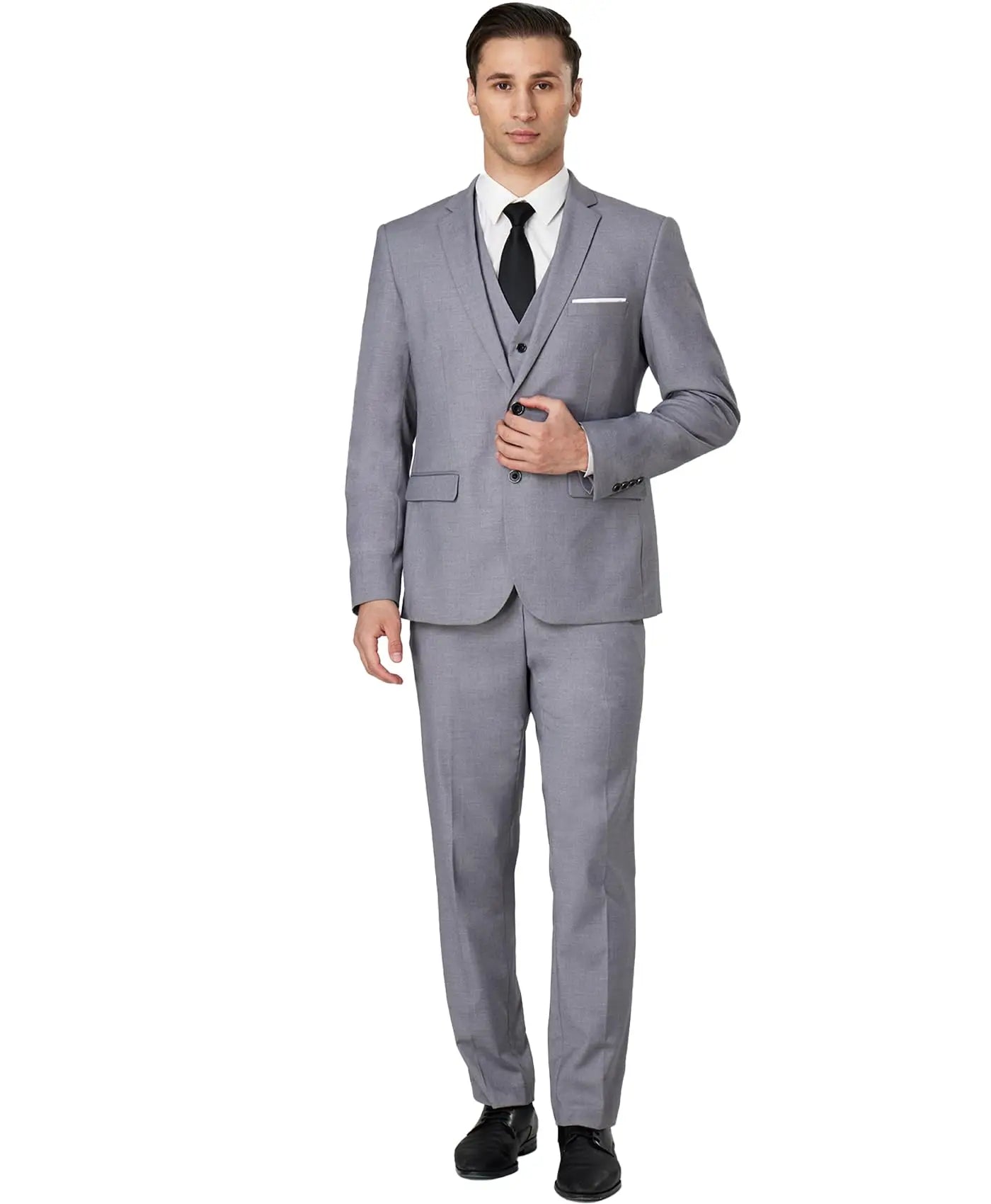 Men’s Regular-Fit Formal Suit Set – Tuxedo Jacket & Trousers