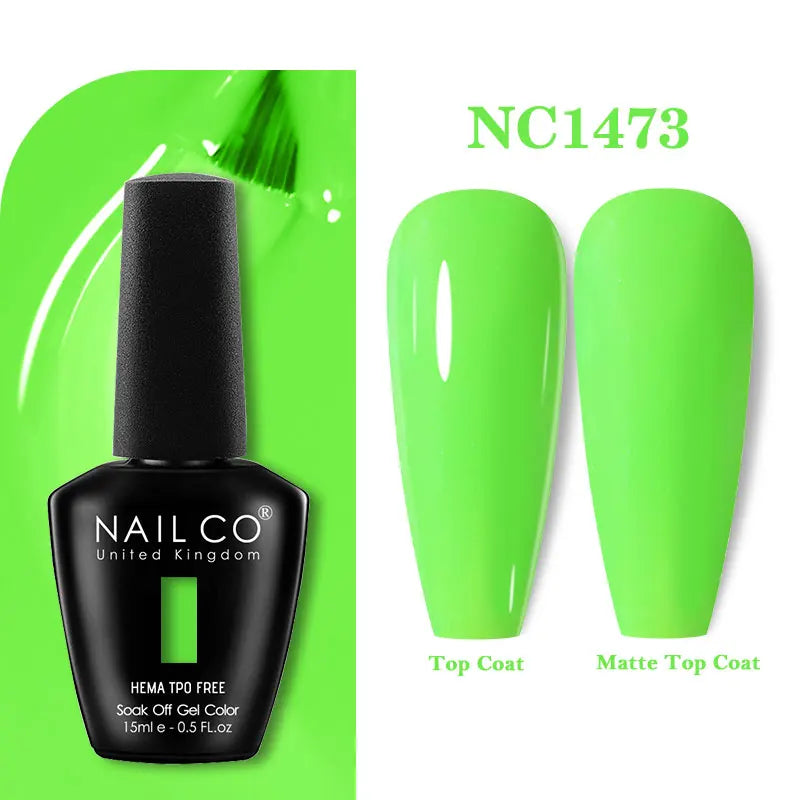 NAILCO 333 Colors Gel Nail Polish Semi Permanent Varnishes Nails Art Design Hybrid Soak Off Top Base Coat UV Gel Manicure 15ml