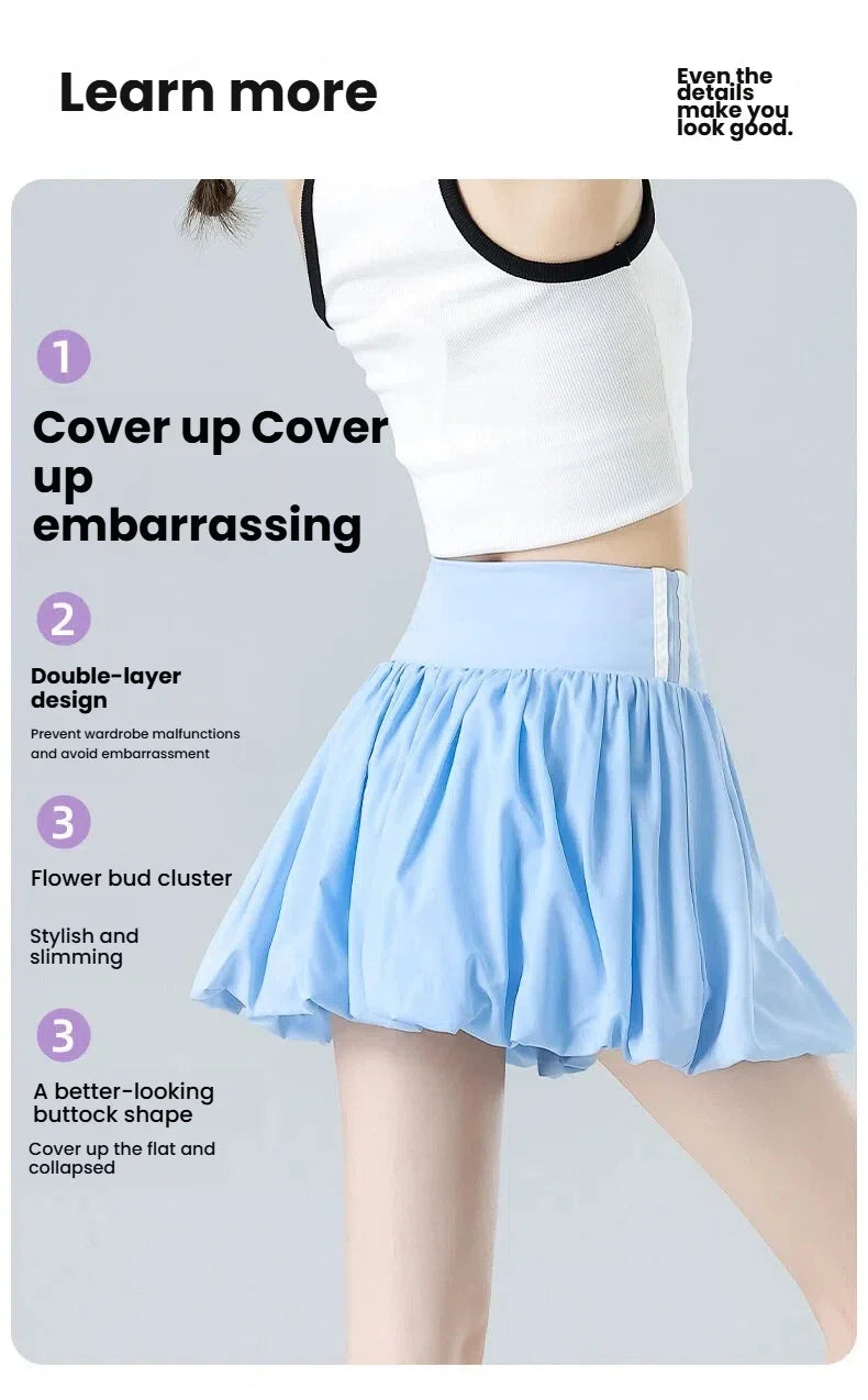 Women‘s Tennis Skirt Summer  High Waist Flared Golf Skirt with Built-in Shorts 2 in 1 Athletic Quick Dry Shorts Skirt Pickleball