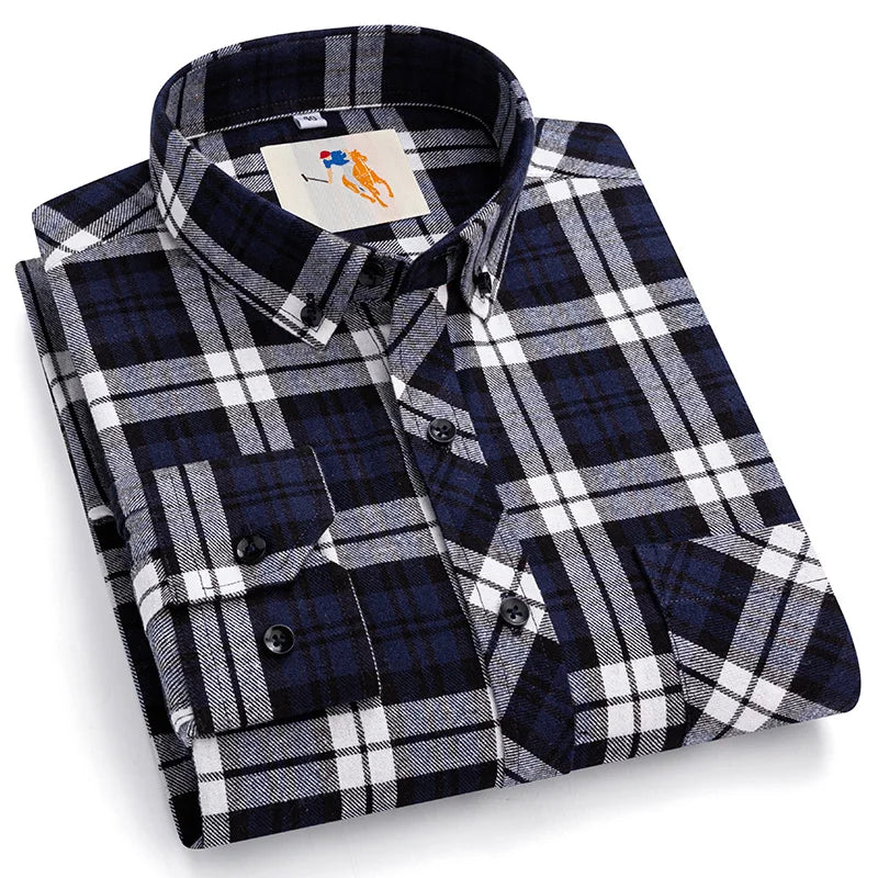 Classic Cotton Plaid Casual Shirt