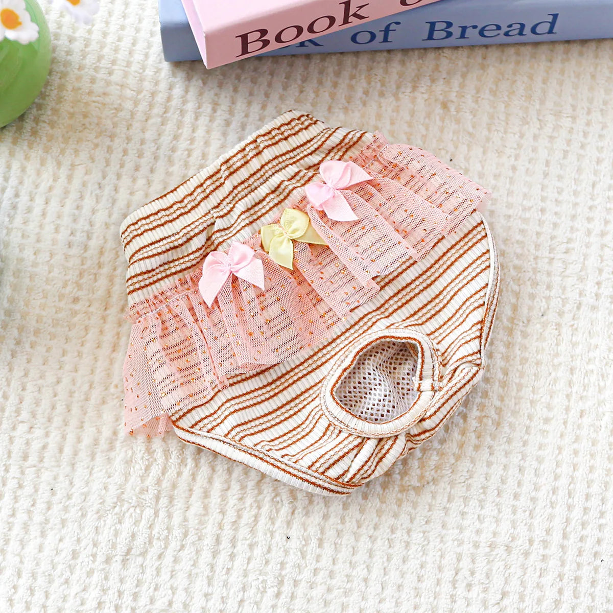 Striped Cotton Puppy Panties Set