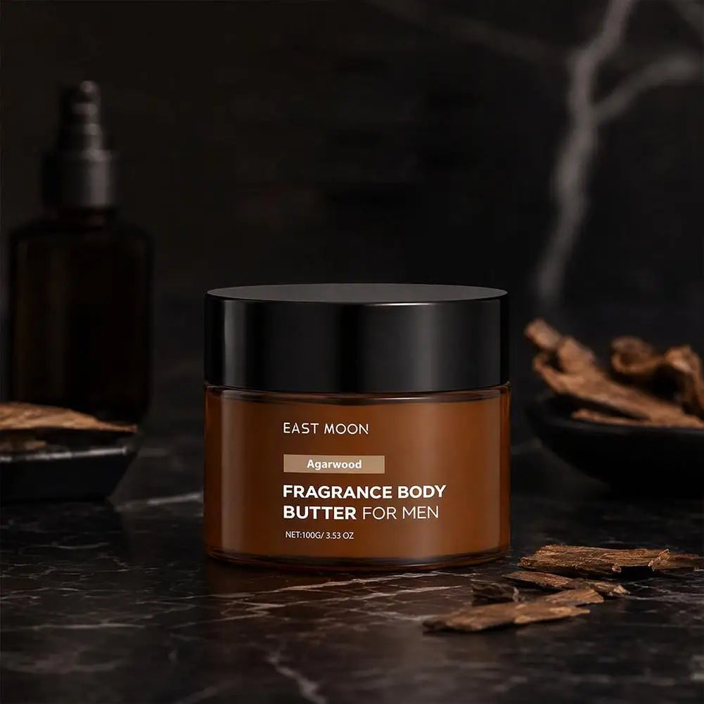 100g Refreshing Men Cologne Scent Body Lotion Agarwood Fragrance Body Butter For Men Gentle Care Dry Skin Deep Nourishing Cream