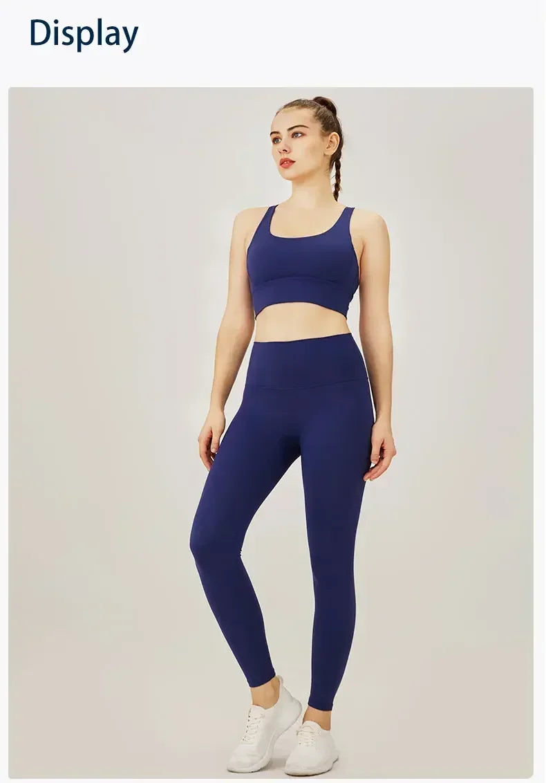 Women's Yoga Set Workout Set 2 Piece High Waist Yoga Leggings Sports Bra Gym Suit Activewear Sports Fitness Set Sports Suit