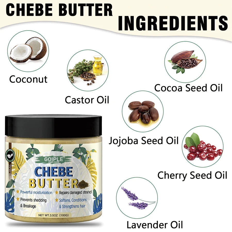 Hair Care 5pcs Rosemary & Chebe Oil Men and Women Dry Frizzy Hair Moisturize Nourish Products Chebe Butter & Powder with Serum