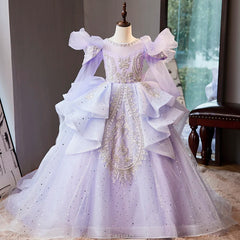 Wed Dress 2024 Flower Girl Wedding Dresses Costume Children Girls Birthday Party Princess Gown Vestido Kids Host Piano Outfit