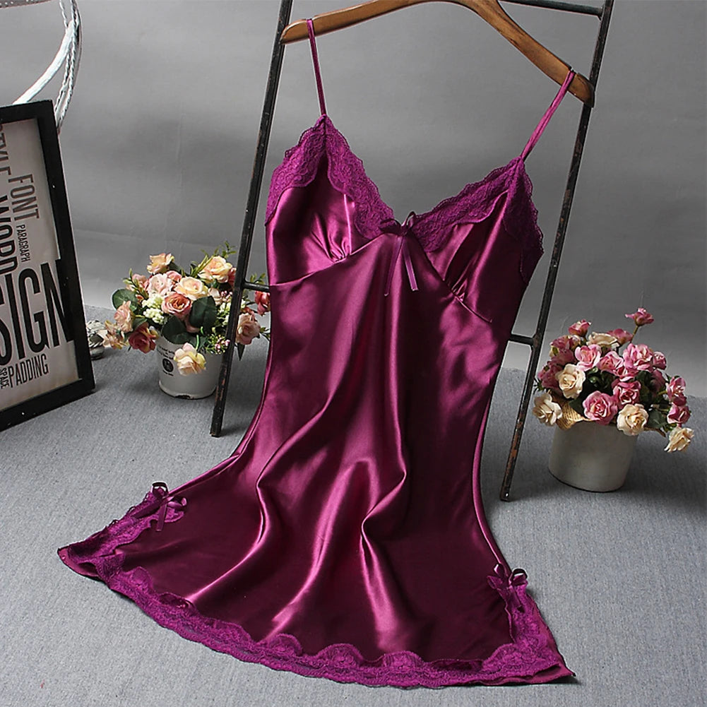 Lace V Neck Mini Nightgown