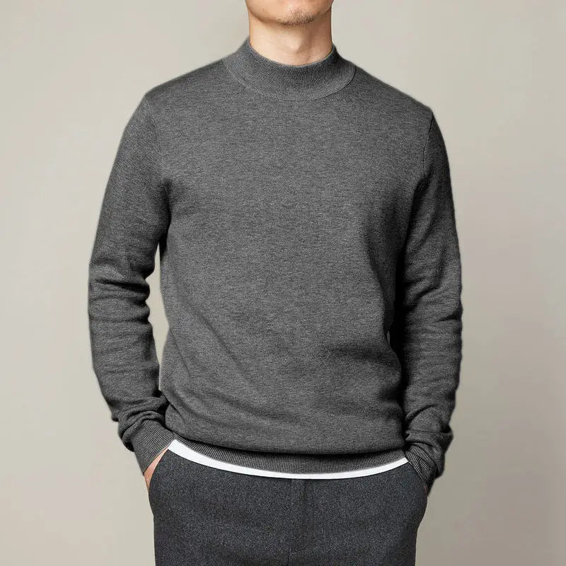 Mock Neck Slim Knit Sweater
