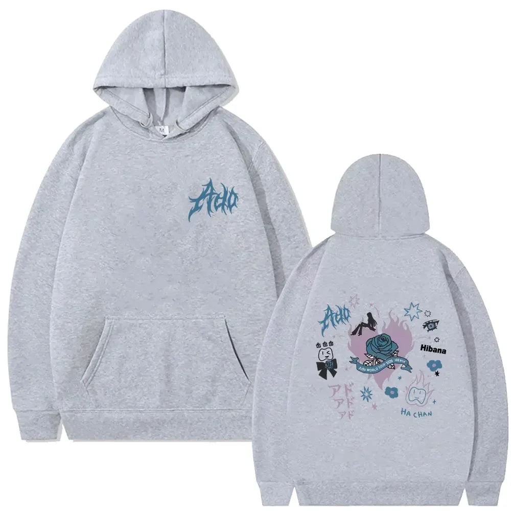 Ado World Tour 2025 Hibana Hoodie Men Women Clothing Fashion Japanese Style Pullover Man Casual Cotton Vintage Hooded Tracksuit