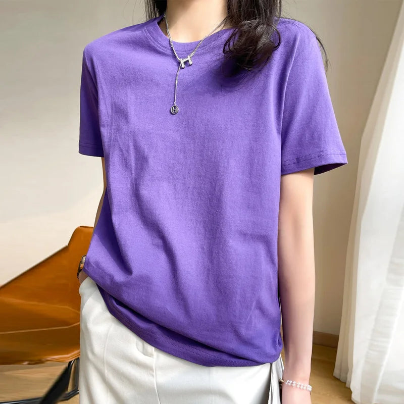 Loose Cotton Summer Tee Women