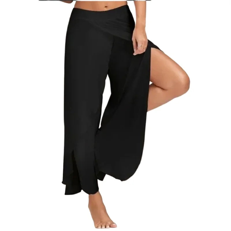 Women's Pants Sexy Crossover Sexy Wide-legged Yoga Pants