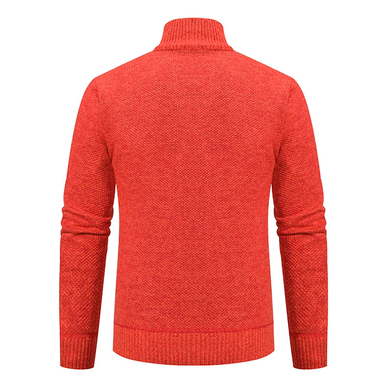 Stand Collar Fleece Zip Cardigan