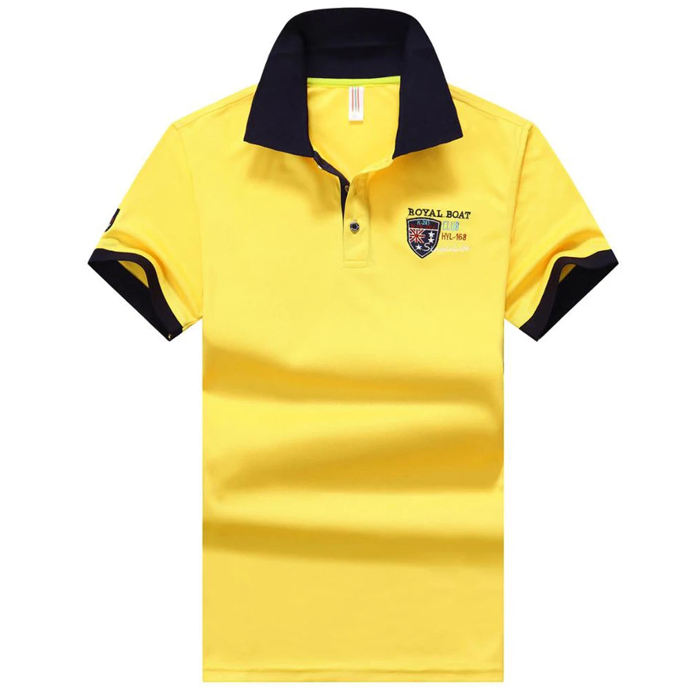 Polo Shirt Men Summer New Men's Short-Sleeved Polo Shirt Mens Embroidery Synthetic Fiber Fabric Youth Casual Business Polo Shirt