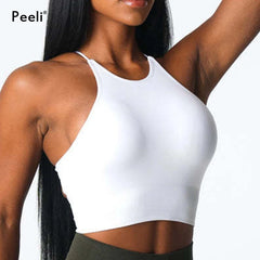 Embrace Seamless Sports Bra Women Backless Gym Bra Tops Padded Yoga Bras Push Up Running Sports Bras Workout Bralette Sportswear