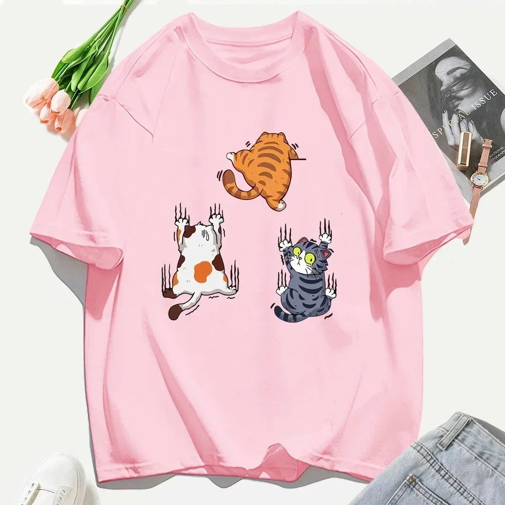 Three Cats Climbing Casual Tee