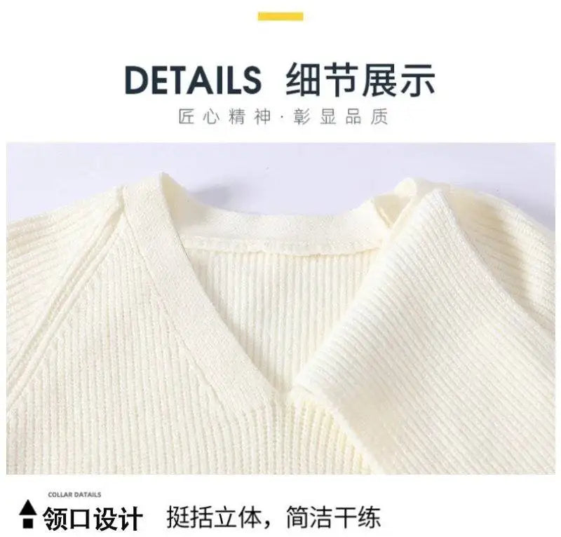 Fashion Men's Solid Color Sweaters Autumn Winter Casual Knitted Pullovers Youth High Streetwear Classic Top Sweatshirts Clothing