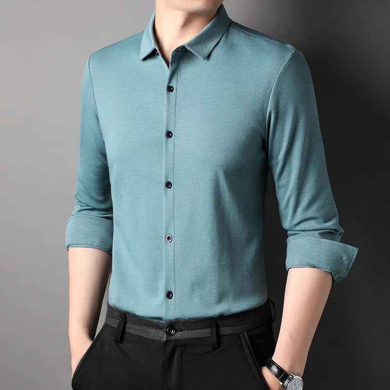 Mulberry Silk Blend Slim Shirt