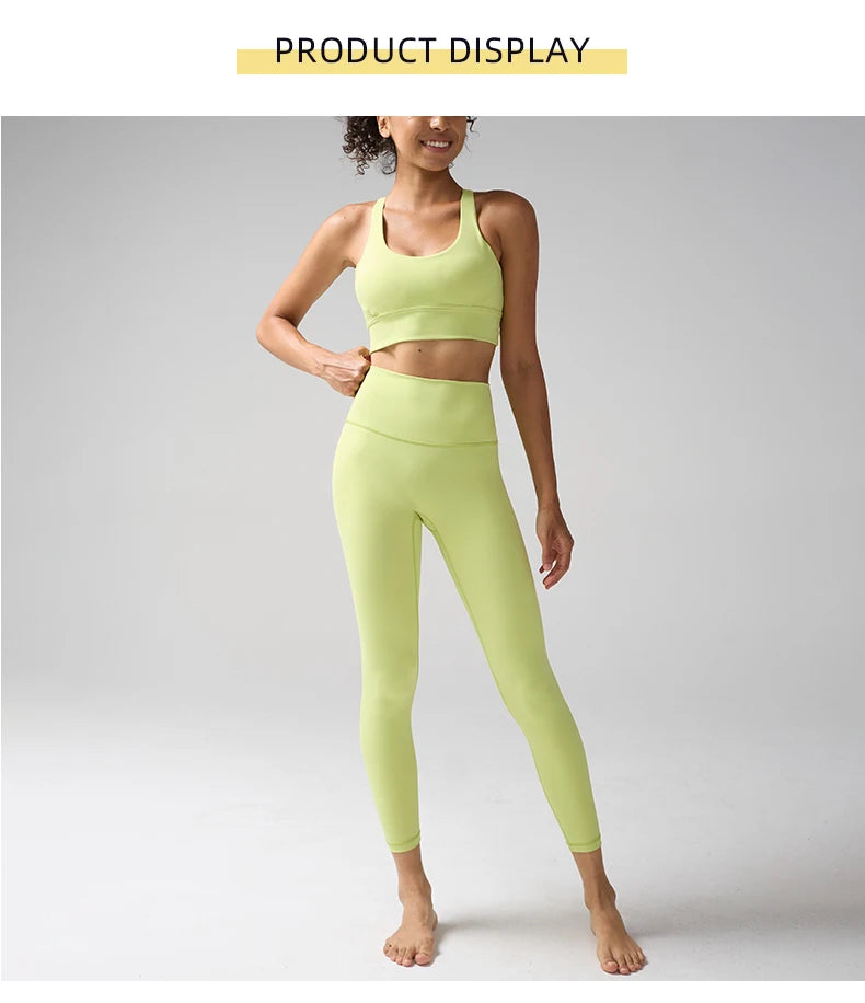 Women's Yoga Set Workout Set 2 Piece High Waist Yoga Leggings Sports Bra Gym Suit Activewear Sports Fitness Set Sports Suit