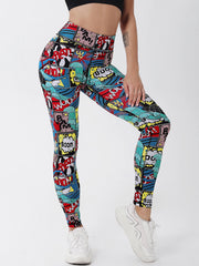 High Waist Leggings Push Up Game BOOM Cartoon Print Leggins Sport Women Running Gym Pants Energy Leggings Girl Leggins