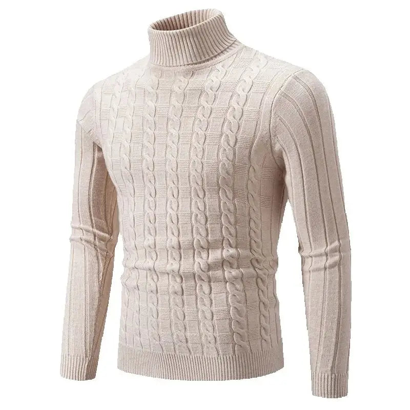 Slim Solid Turtleneck Pullover