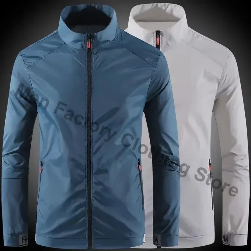 2025 Men's Sportswear Spring Summer Tracksuit 2 Piece Sets Sports Suit Sun Jacket+Pant Running Set Male Gym Exercise Clothing