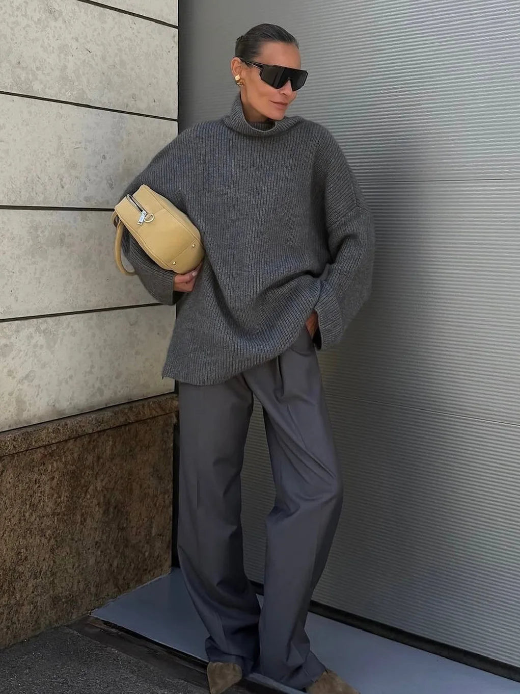 TOSSY High-Neck Knit Pullover