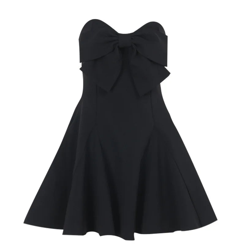 Strapless Bow A-Line Mini Dress