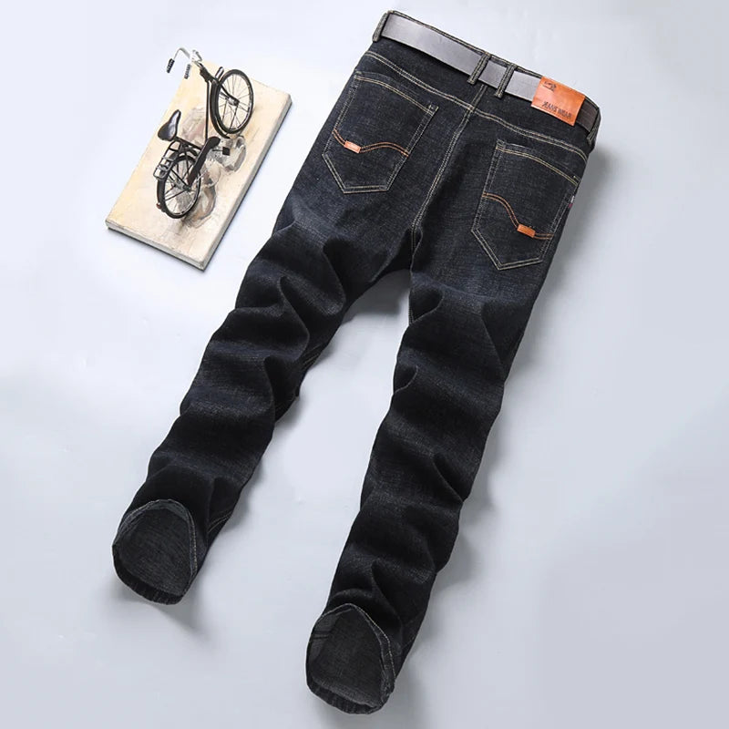 2025 Men's Jeans Casual Stretch Classic Blue Black Denim Pants Men's Texture Jeans Versatile Item Interprets Denim Fashion offic