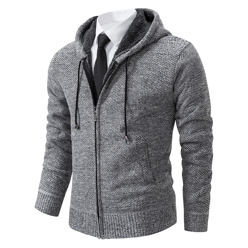 Stand Collar Fleece Zip Cardigan