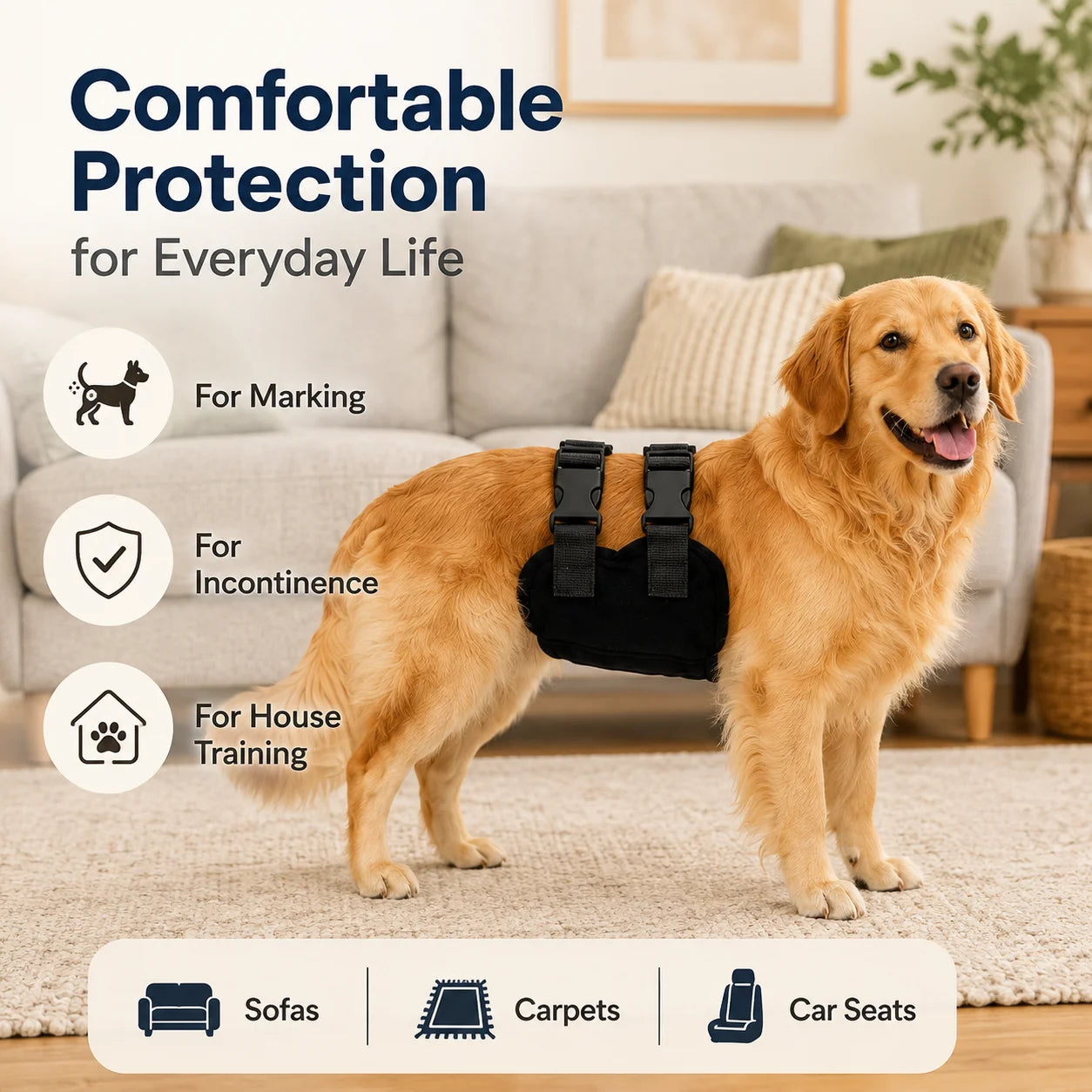 Pet Physiological Pants Outdoor Anti Harassment Safety Pants Comfortable Breathable Teddy Golden Retriever Male Dog Universal