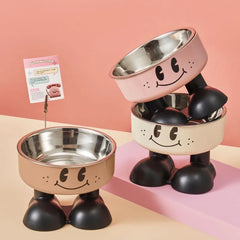 Smiling Face High-Leg Steel Bowl