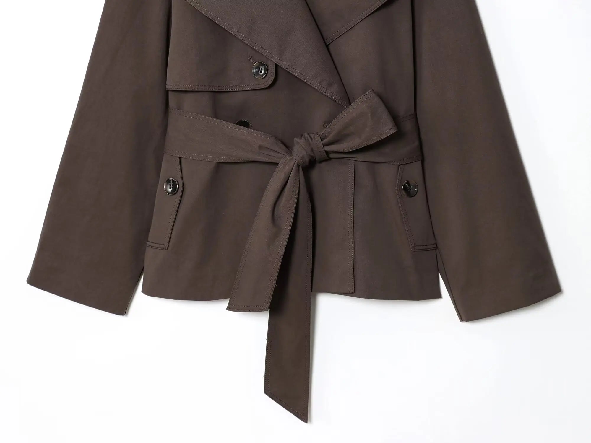 Women's Jackets Autumn 2026 New Fashion Short Trench Coats Chic Lapel Loose Elegant Women long-sleeved Warm Autumn Street Jacket