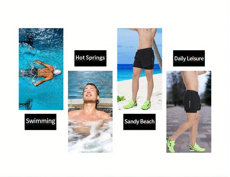 Men's Swim Trunks Quick Dry Athletic Shorts with Compression Liner for Beach Pool Running Gym