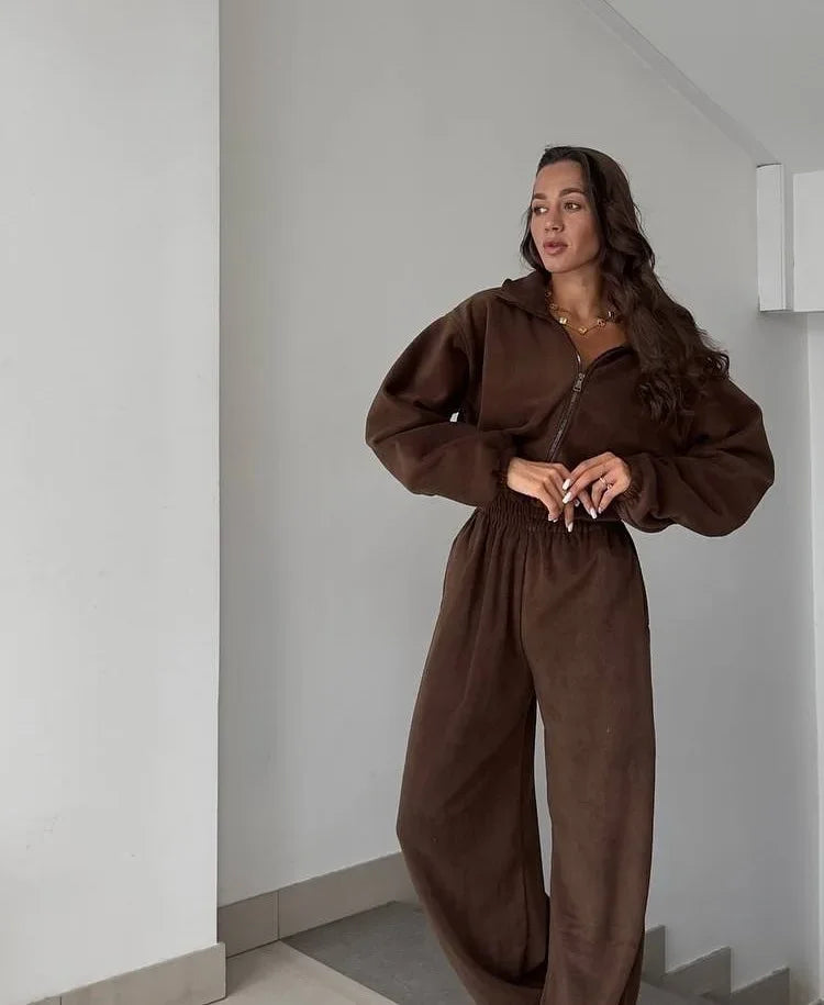 Jumpsuit Women 2026 New Fashionable Long Sleeved Jumpsuit for Women's Casual Half Open Collar Elastic Waist Jumpsuit