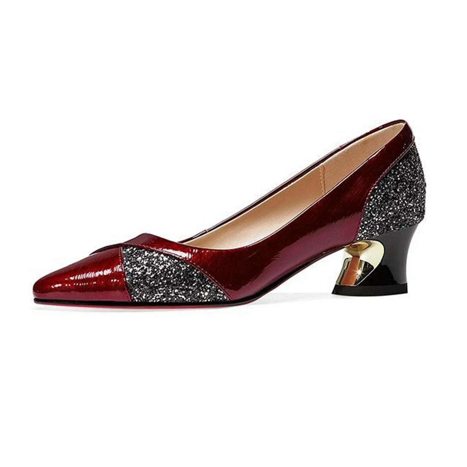 Fashion High Heels PUmps High Quality Women Elegant Sexy Medium Heels Pointed Toe Shoes Comfort Casual Single Shoes