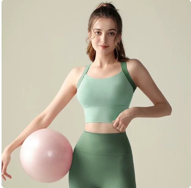 Women's One-Cup Sports Bra Shockproof Anti-Sagging for Running High-Intensity Yoga Fitness Wear Beautiful Back Design