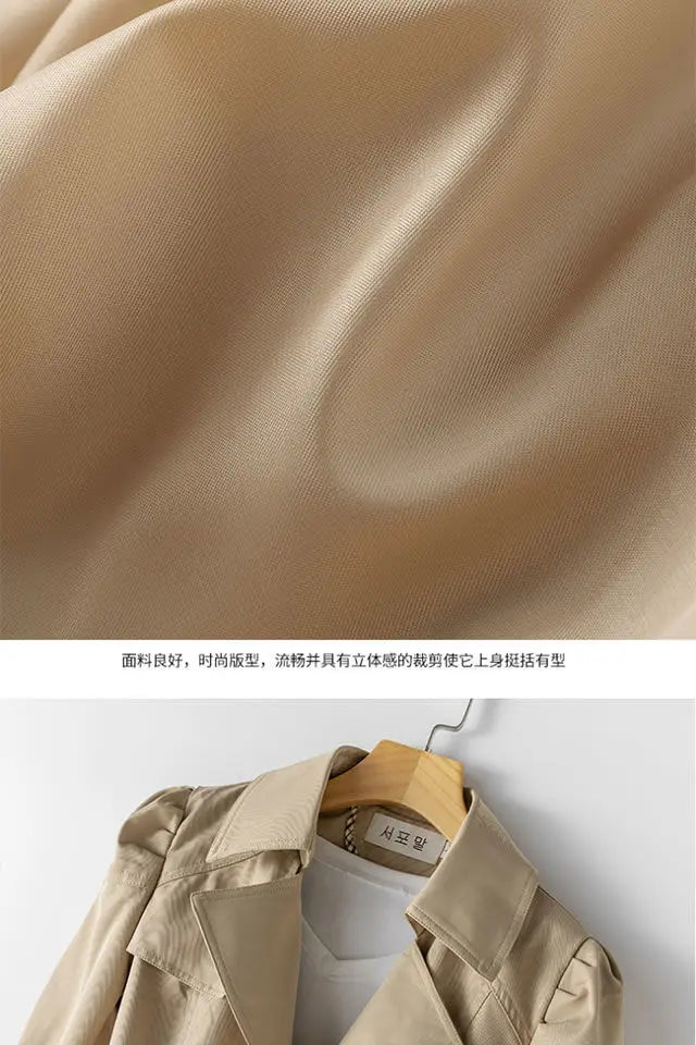 Slim Double Breasted Long Trench