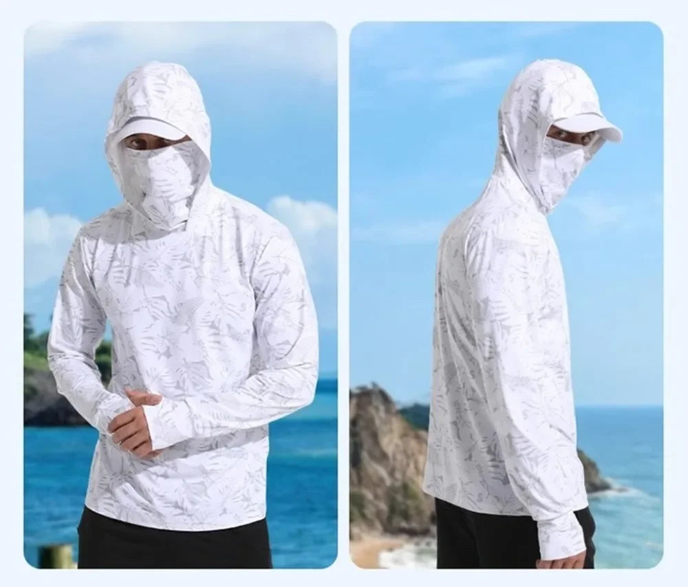 Hooded Design Fishing Shirt Summer Mask Lightweight Material Hooded Fishing Clothes Performance Fabric Outdoor Hoodie