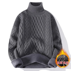 New Winter Men Fleece Warm Turtlenecks Sweaters Man Loose Casual Knitted Pullovers High Quality Male Pullovers Thicker Clothing