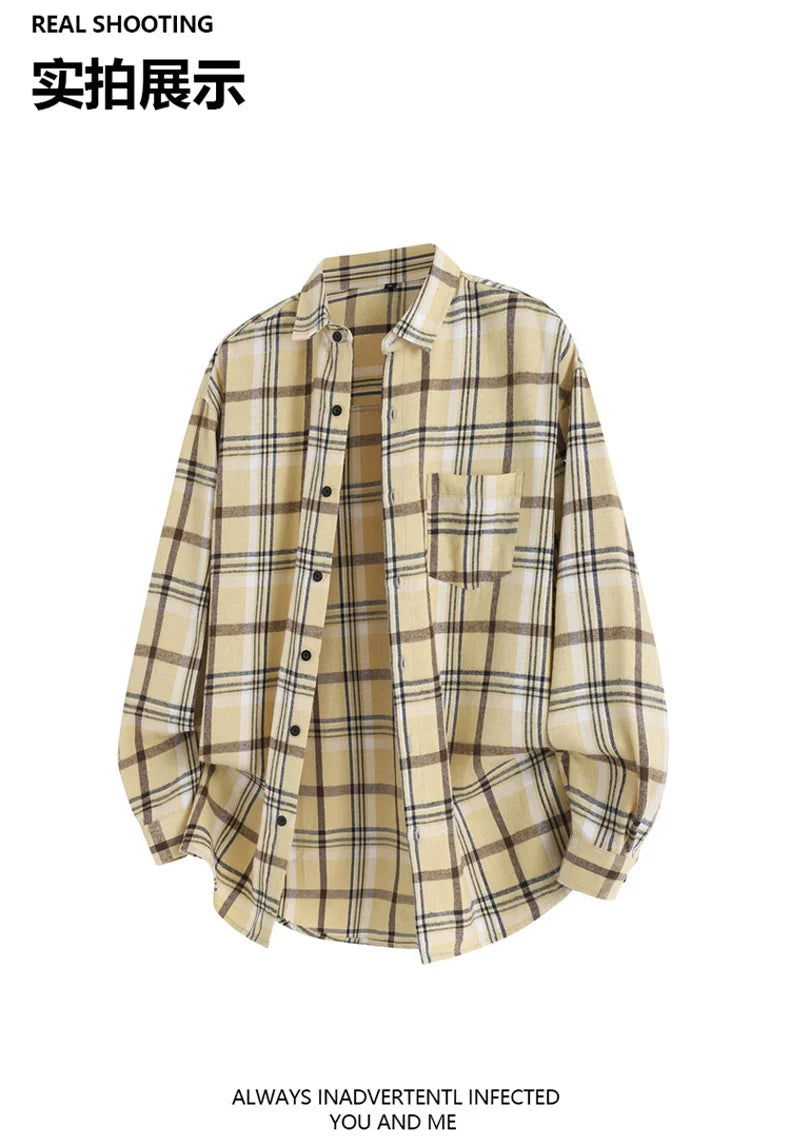 Plaid Casual Autumn Long Shirt