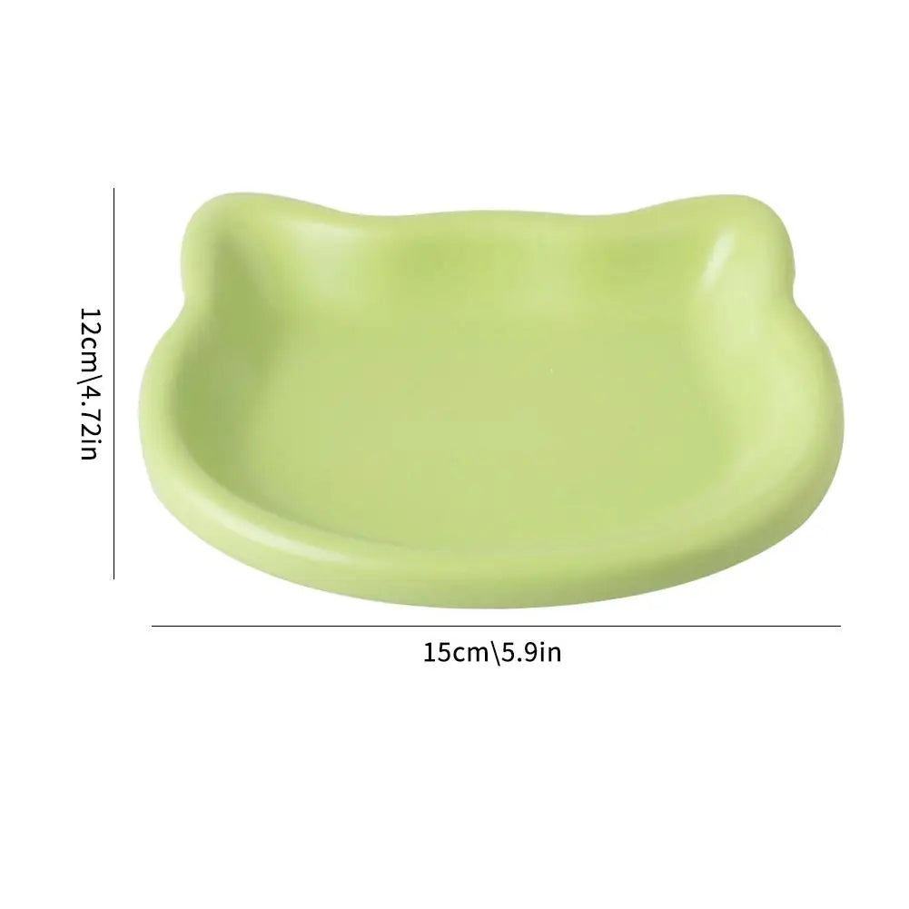 1PC Cat-Shaped Pet Bowls, Pastel Color Cute Animal Design, Non-Slip Pet Food Dish, Ideal for Cats, Trendy Pet Accessory for Home