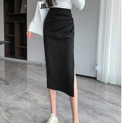 Sleek Pleated High Waist Skirt