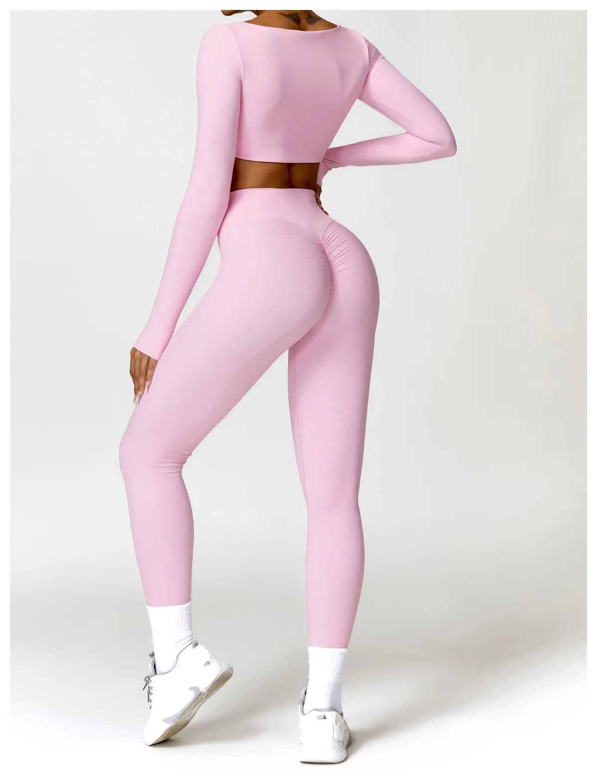 Summer 2PCS Yoga Suit Sports Set Women Quick-Dry Gym Set Women Tracksuit Running Workout Long Sleeve Sports Shirt Yoga Clothing