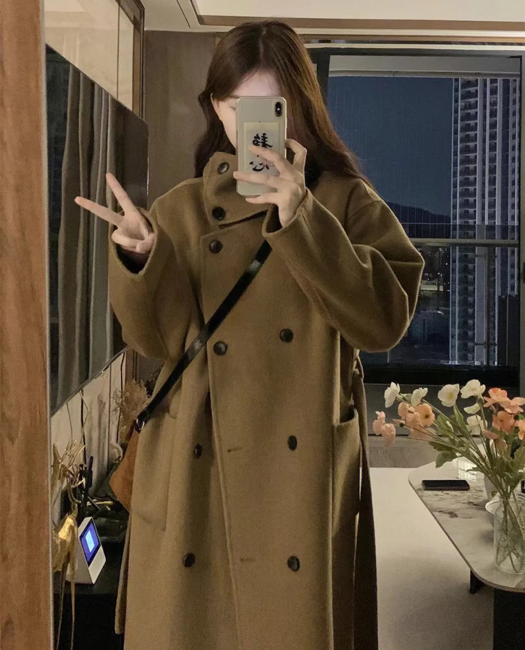 Sweet Double-Breasted Wool Coat