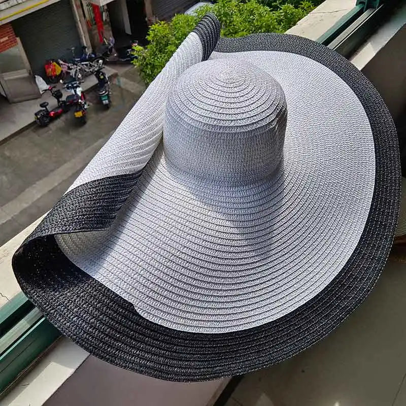 60cm Oversized Foldable Straw Sun Hat