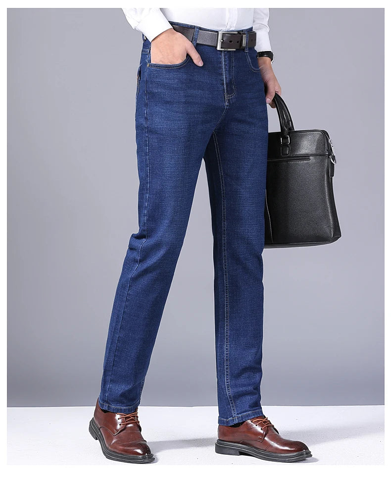 Classic Straight Stretch Denim Jeans