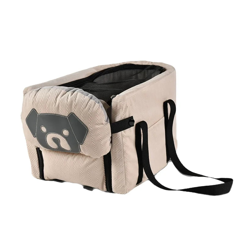 Pet Dog Cat Carrier Backpack Central Console Car Seat Travel Bag Portable Safety Booster Seat For Small Dogs Cats Outdoor Travel