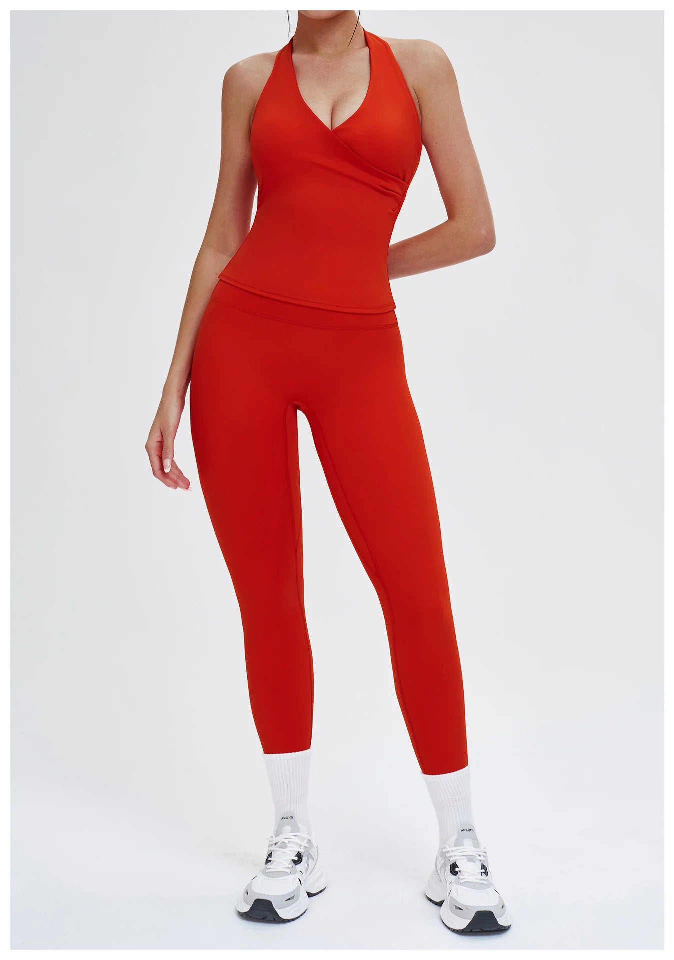 Fitness Leggings High Rise Hip Lift Brushed Soft Material For Ladies Outdoor Elastic Slim Fit Outer Wear Sports Tight Pants